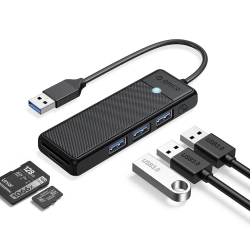 ORICO HUB adapter 4-portowy USB-A - USB-A czytnik kart SD microSD 1 m