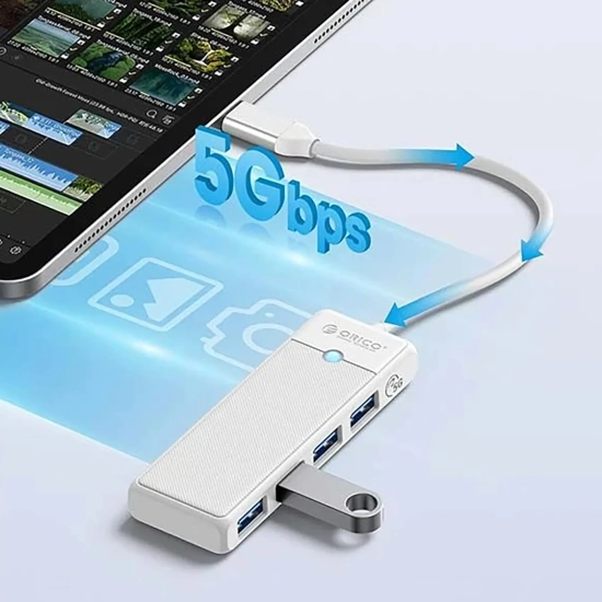 ORICO HUB rozdzielacz 4-portowy USB-C - USB-A 0.5 m - biały