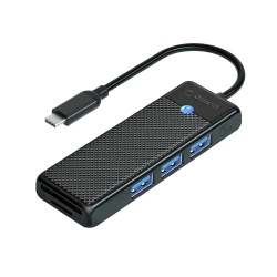 ORICO HUB adapter 4-portowy USB-C - USB-A czytnik kart SD microSD 0.15 m