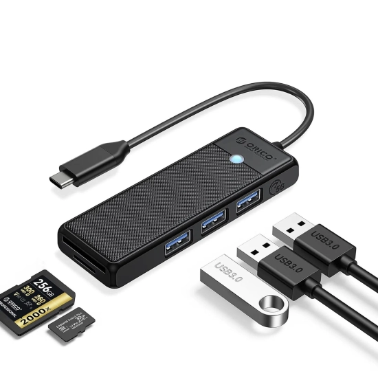 ORICO HUB adapter 4-portowy USB-C - USB-A czytnik kart SD microSD 1.8 m