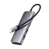 UGREEN 6w1 HUB adapter USB-C - HDMI USB-A USB-C PD czytnik SD TF - szary