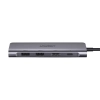 UGREEN 6w1 HUB adapter USB-C - HDMI USB-A USB-C PD czytnik SD TF - szary