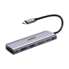 UGREEN 6w1 HUB adapter USB-C - HDMI USB-A USB-C PD czytnik SD TF - szary