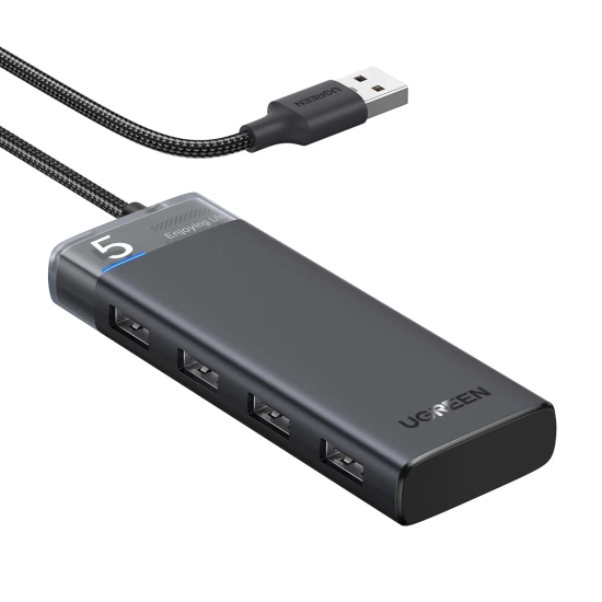 UGREEN HUB adapter rozdzielacz portów 4x USB-A 3.0 i kablem zasilającym