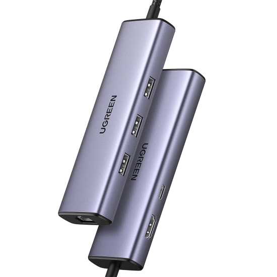UGREEN 6w1 HUB adapter USB-C - 3x USB-A 3.0 / HDMI / RJ45 / USB-C PD