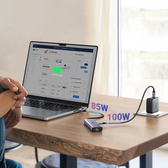 UGREEN 6w1 HUB adapter USB-C - 3x USB-A 3.0 / HDMI / RJ45 / USB-C PD