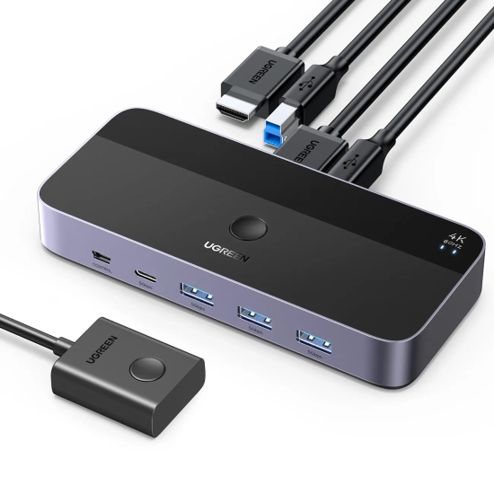 UGREEN 2w1 Przełącznik switch HDMI / USB-A / USB-B / USB-C / microUSB