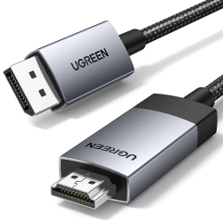 UGREEN Kabel przewód DisplayPort - HDMI 4K 60Hz w oplocie 1m szary