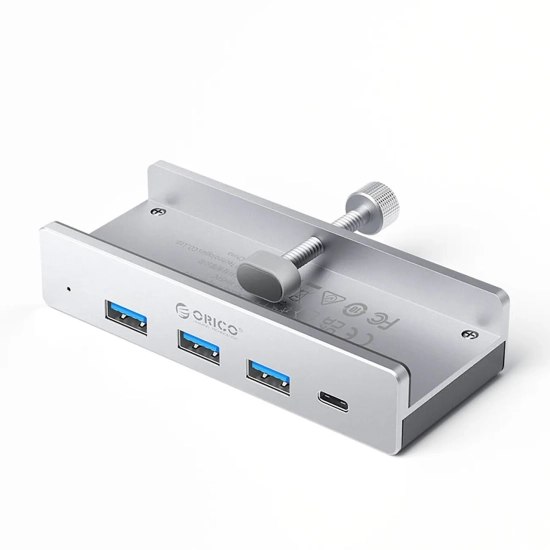 ORICO Hub MH4PC montowany na zacisk USB-C / USB-A USB-C - srebrny