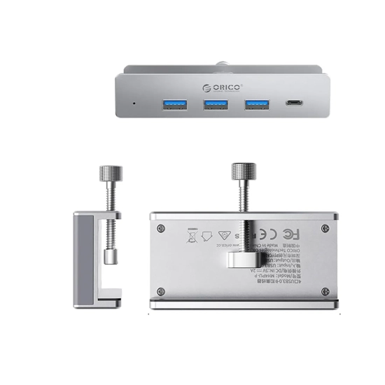 ORICO Hub MH4PC montowany na zacisk USB-C / USB-A USB-C - srebrny