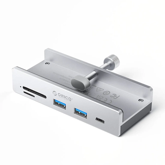 ORICO Hub MH5PC montowany na zacisk USB-C / USB-A USB-C SD TF - srebrny