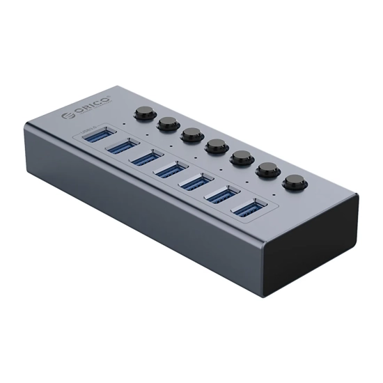 ORICO Hub BT2U3-7AB z włącznikami 7x USB-A - szary
