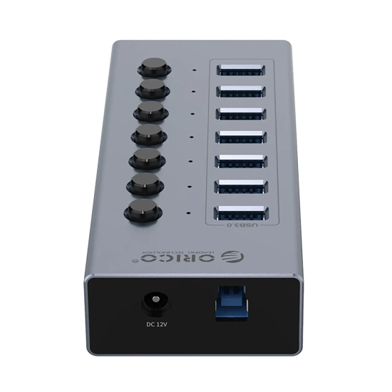 ORICO Hub BT2U3-7AB z włącznikami 7x USB-A - szary
