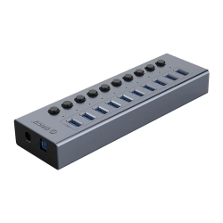ORICO Hub BT2U3-10AB z włącznikami 10x USB-A - szary