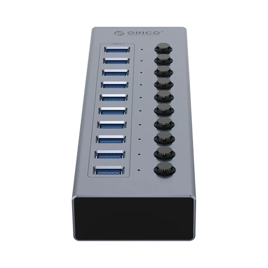 ORICO Hub BT2U3-10AB z włącznikami 10x USB-A - szary