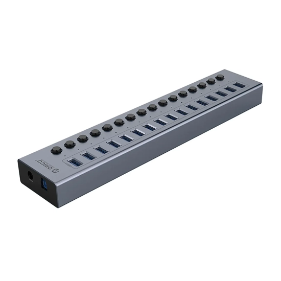ORICO Hub BT2U3-16AB z włącznikami 16x USB-A - szary