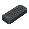 ORICO Hub CT2U3-7AB z włącznikami 7x USB-A - czarny