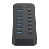 ORICO Hub CT2U3-7AB z włącznikami 7x USB-A - czarny