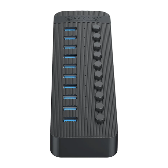 ORICO Hub CT2U3-10AB z włącznikami 10x USB-A - czarny