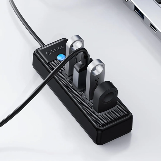 ORICO Hub rozdzielacz PW4U-U3 USB-A - 4x USB-A - czarny