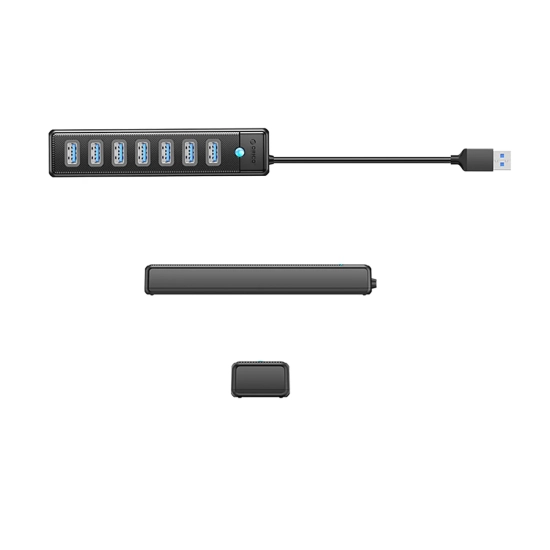 ORICO Hub rozdzielacz PW7U-U3 7x USB-A USB-C 5V 3A 1m - czarny
