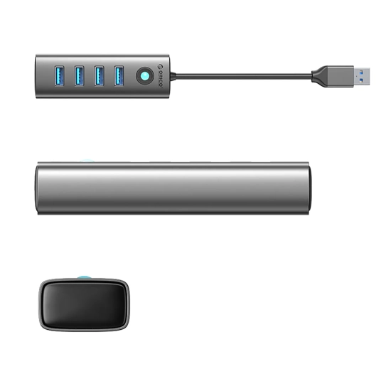 ORICO Hub adapter rozdzielacz PDD4U-U3 4x USB-A - szary
