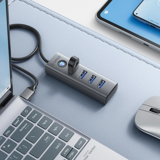 ORICO Hub adapter rozdzielacz PDD4U-U3 4x USB-A - szary