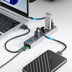 ORICO Hub CL7U-U3 rozdzielacz 7x USB-A USB-C 5V 3A 1m - szary