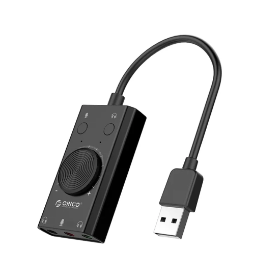 ORICO Karta dźwiękowa SC2 zewnętrzna wielofunkcyjna USB-A - czarna