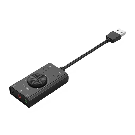ORICO Karta dźwiękowa SC2 zewnętrzna wielofunkcyjna USB-A - czarna