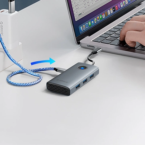 ORICO Hub stacja dokująca USB-C - USB-A USB-C PD HDMI - szara