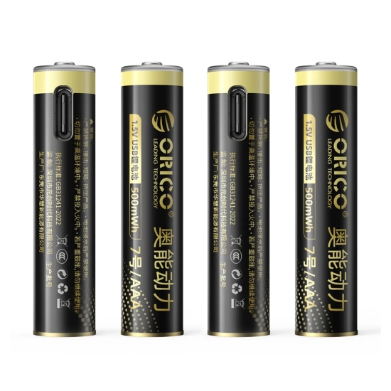 ORICO Bateria litowa akumulator AAA 1.5 V 500mWh USB-C - 4 szt.
