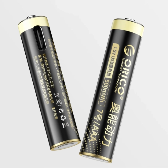 ORICO Bateria litowa akumulator AAA 1.5 V 500mWh USB-C - 4 szt.