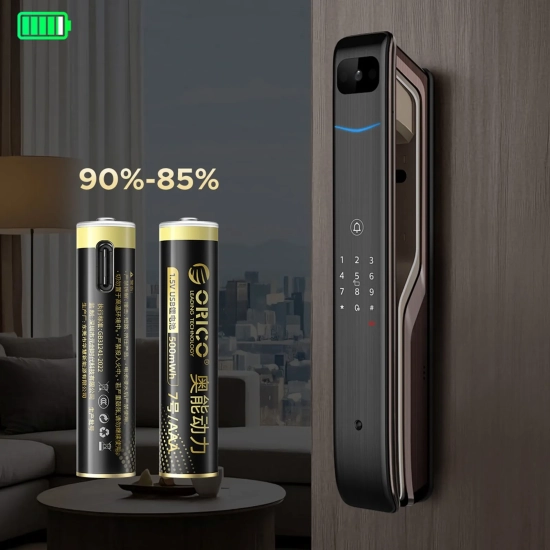 ORICO Bateria litowa akumulator AAA 1.5 V 500mWh USB-C z kablem ładującym