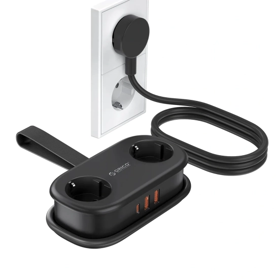 ORICO Listwa zasilająca 5w1 AC USB-A USB-C GaN 20W - czarna