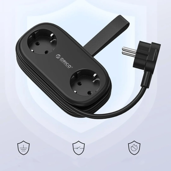 ORICO Listwa zasilająca 5w1 AC USB-A USB-C GaN 20W - czarna