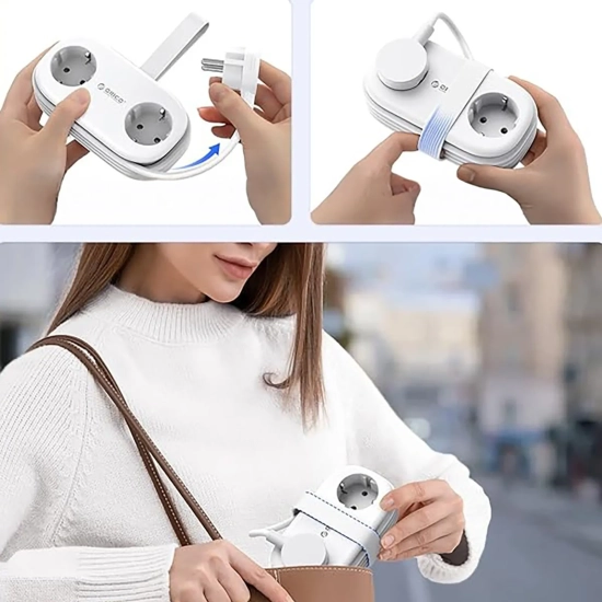 ORICO Listwa zasilająca 5w1 AC USB-A USB-C GaN 20W - biała