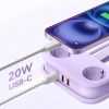 ORICO Listwa zasilająca 5w1 AC USB-A USB-C GaN 20W - fioletowa