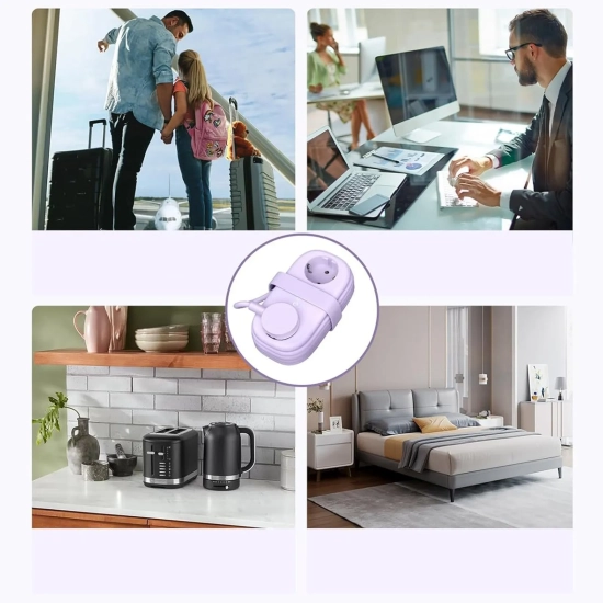 ORICO Listwa zasilająca 5w1 AC USB-A USB-C GaN 20W - fioletowa