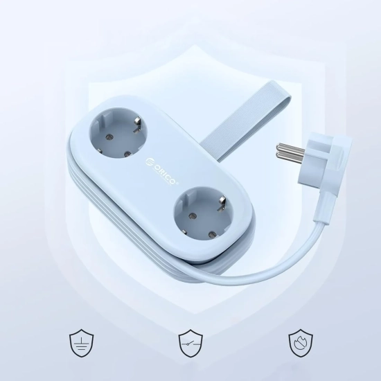 ORICO Listwa zasilająca 6w1 AC USB-A USB-C GaN 65W - niebieska