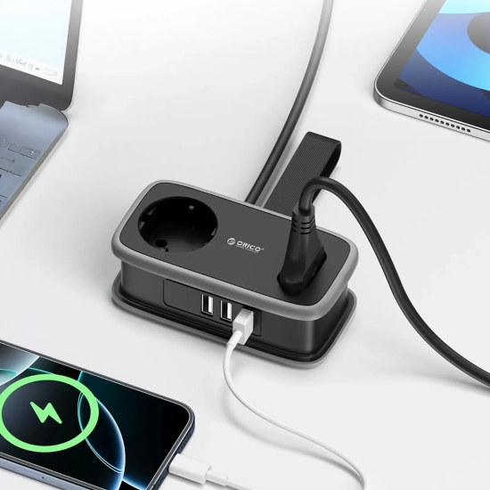 ORICO Listwa zasilająca 5w1 AC USB-A USB-C 15.5W - czarna