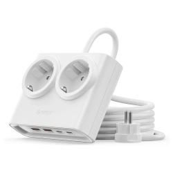 ORICO Listwa zasilająca 6w1 AC USB-A USB-C 25W - biała