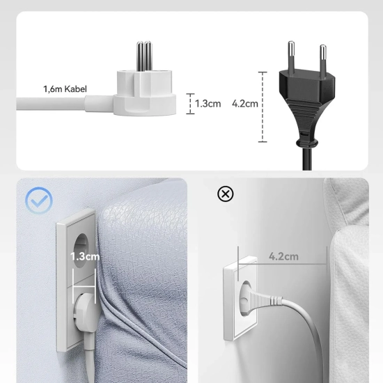 ORICO Listwa zasilająca 6w1 AC USB-A USB-C 25W - biała
