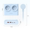 ORICO Listwa zasilająca 6w1 AC USB-A USB-C 25W - niebieska
