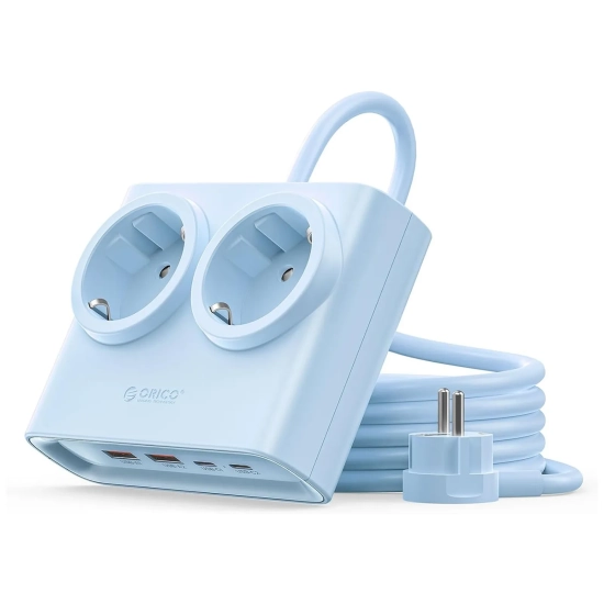 ORICO Listwa zasilająca 6w1 AC USB-A USB-C 25W - niebieska