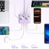 ORICO Listwa zasilająca 6w1 AC USB-A USB-C 25W - fioletowa