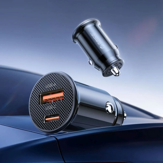 ORICO Ładowarka samochodowa USB-C USB-A 30W - czarna