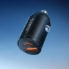 ORICO Ładowarka samochodowa USB-A USB-C 30W - czarna