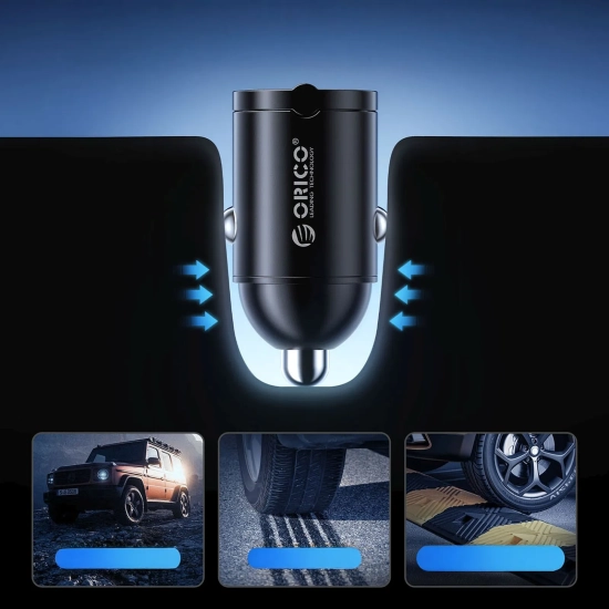 ORICO Ładowarka samochodowa USB-A USB-C 30W - czarna