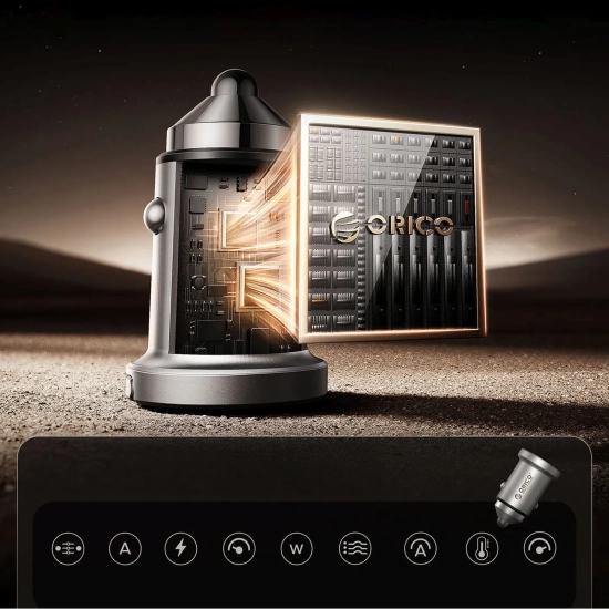 ORICO Ładowarka samochodowa USB-A USB-C 45W - srebrna
